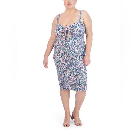 BCBG Paris Cut Out Tie Rib Knit Midi Dress Size XXL - Picture 1 of 10